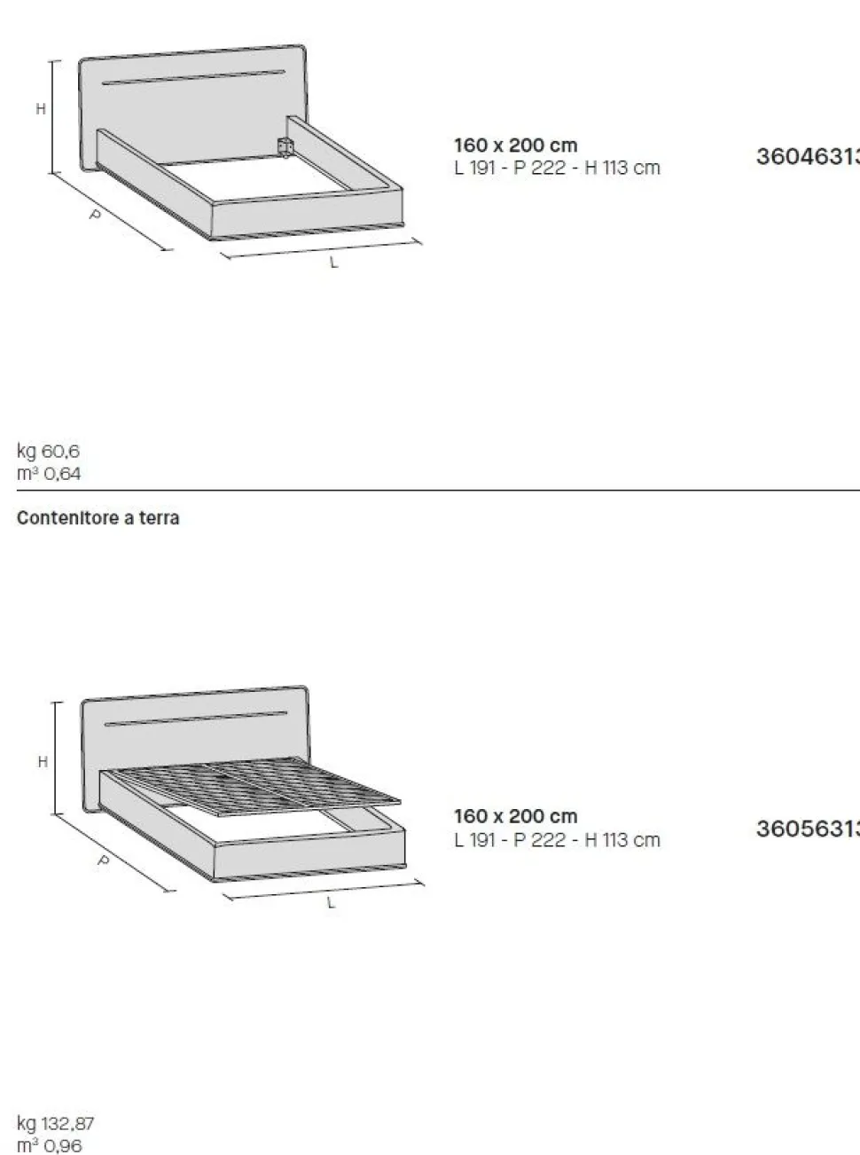 Letto imbottito in tessuto matrimoniale Task disponibile in vari colori
