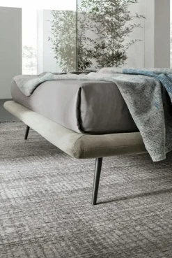 Letto in tessuto imbottito matrimoniale Moon disponibile in 2 misure e vari colori