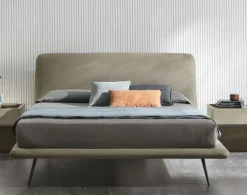 Letto in tessuto imbottito matrimoniale Moon disponibile in 2 misure e vari colori