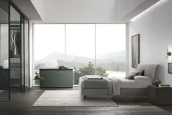 Letto in tessuto imbottito matrimoniale Delia disponibile in 2 misure e vari colori