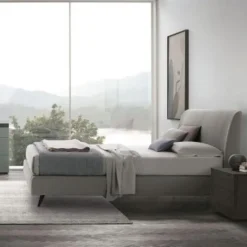Letto in tessuto imbottito matrimoniale Delia disponibile in 2 misure e vari colori