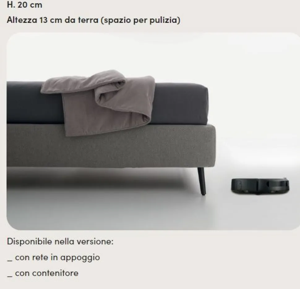Letto in tessuto imbottito matrimoniale con testiera reclinabile disponibile in 2 misure e vari colori