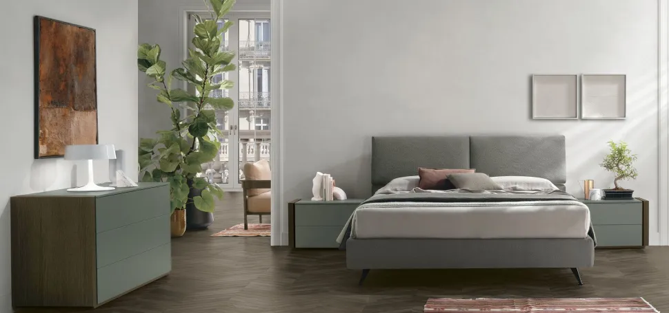 Letto in tessuto imbottito matrimoniale con testiera reclinabile disponibile in 2 misure e vari colori