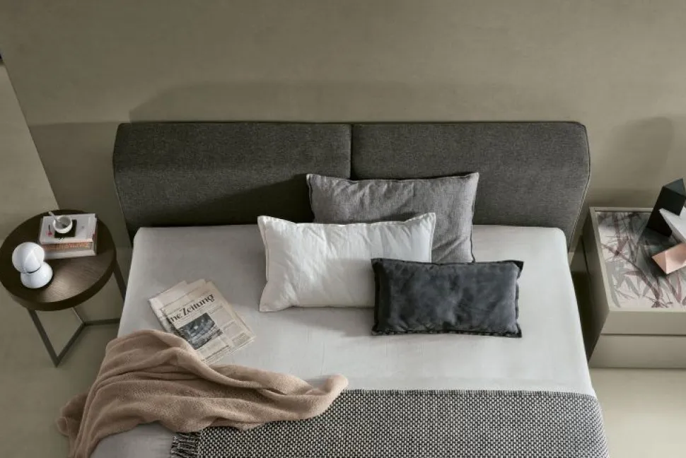Letto in tessuto imbottito matrimoniale Veronica disponibile in 2 misure e vari colori