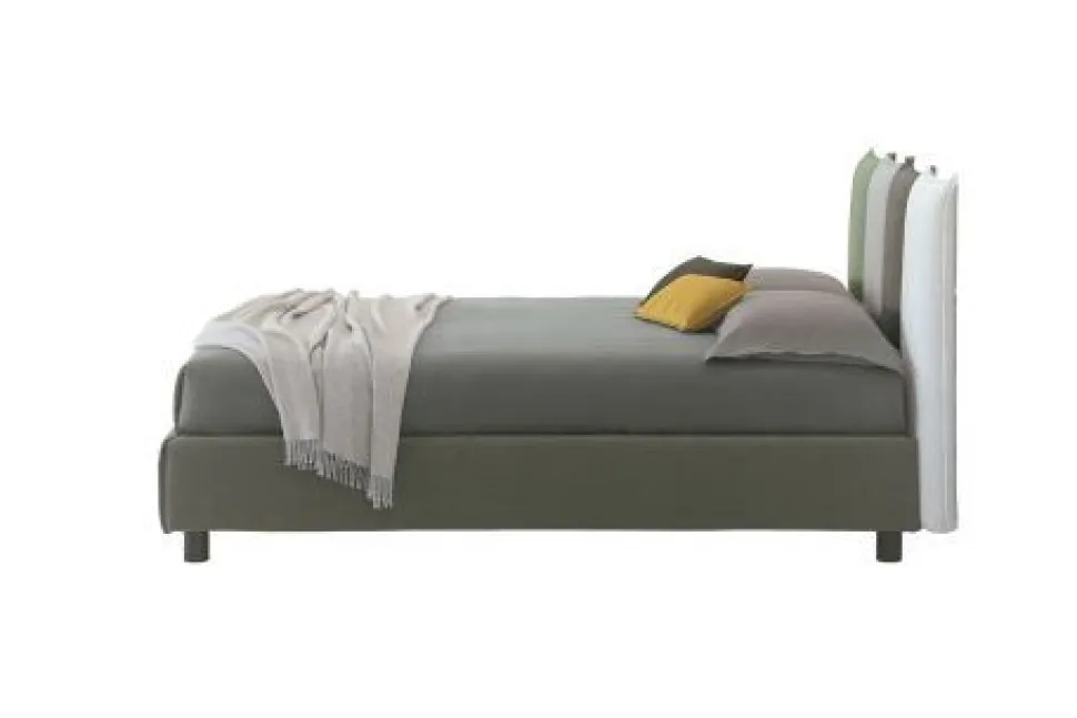 Letto in tessuto imbottito matrimoniale Alessio disponibile in 2 misure e vari colori