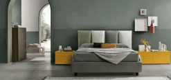 Letto in tessuto imbottito matrimoniale Alessio disponibile in 2 misure e vari colori
