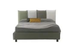Letto in tessuto imbottito matrimoniale Alessio disponibile in 2 misure e vari colori