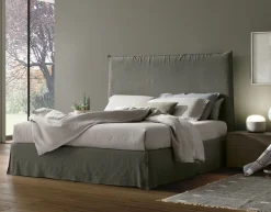Letto in tessuto imbottito matrimoniale Ares disponibile in 2 misure e vari colori