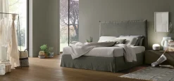 Letto in tessuto imbottito matrimoniale Ares disponibile in 2 misure e vari colori