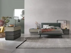 Letto in tessuto imbottito matrimoniale Jerry disponibile in 2 misure e vari colori