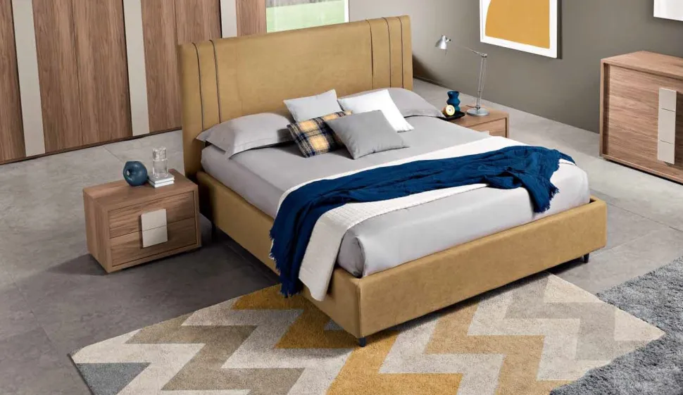 Letto matrimoniale Andreas linea Domino disponibile in 6 colori