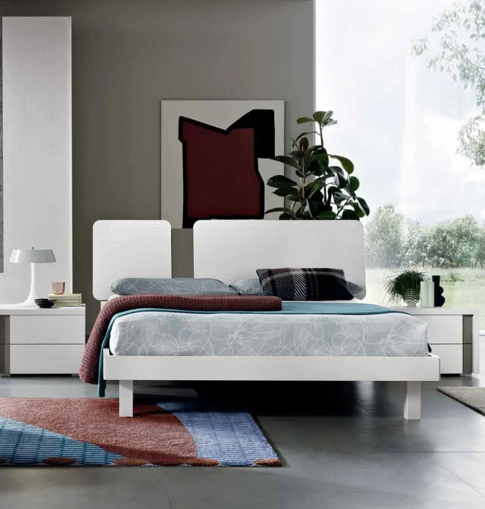 Letto matrimoniale Barcellona linea Domino disponibile in 4 colori