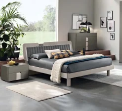 Letto matrimoniale Barcellona linea Domino disponibile in 4 colori