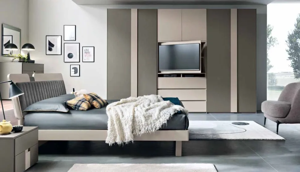 Letto matrimoniale Barcellona linea Domino disponibile in 4 colori