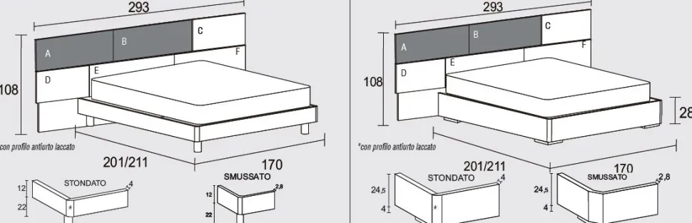 Letto matrimoniale Colin linea New Season