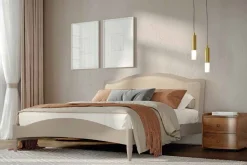 Letto matrimoniale con inserto imbottito Meda linea Ginevra disponibile in vari colori
