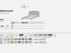 Letto matrimoniale con inserto imbottito Meda linea Ginevra disponibile in vari colori
