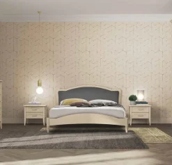Letto matrimoniale con inserto imbottito Meda linea Ginevra disponibile in vari colori
