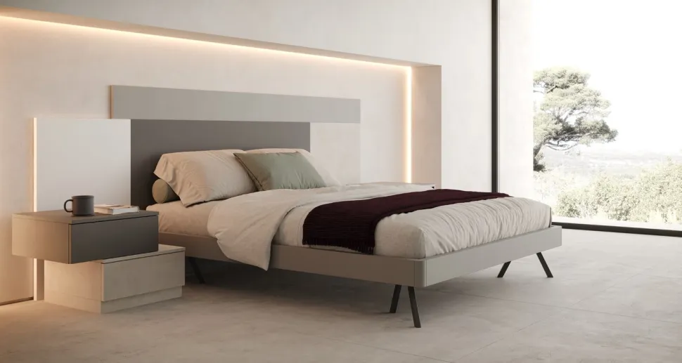 Letto matrimoniale con pannelli testiera Levante linea New Season