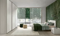 Letto matrimoniale con testiera bicolore sagomata Linus 15 colorazioni