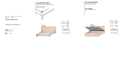 Letto matrimoniale con testiera bicolore disponibile in 13 colorazioni