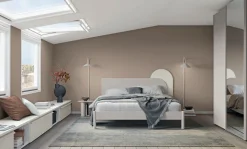 Letto matrimoniale con testiera bicolore disponibile in 13 colorazioni