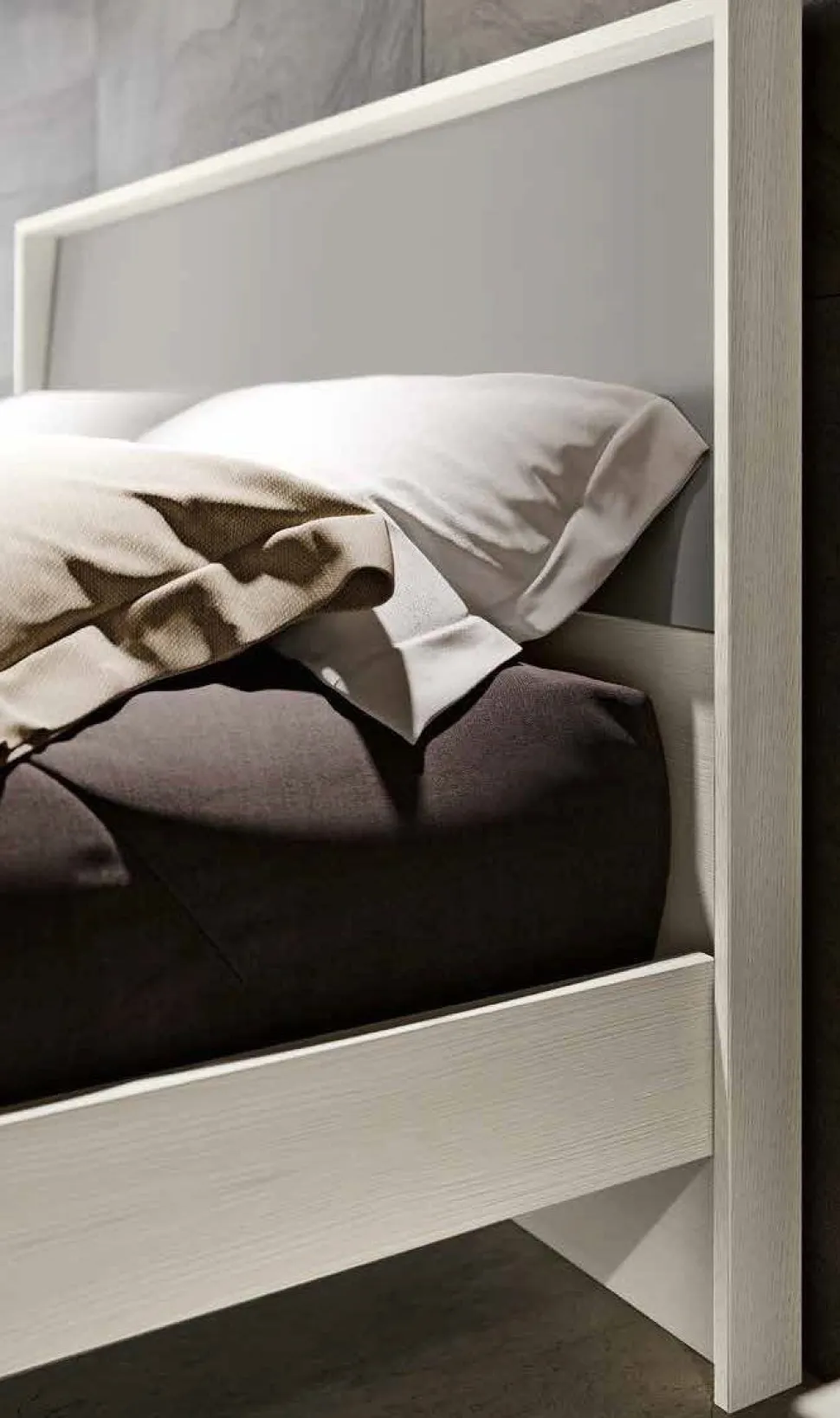 Letto matrimoniale con testiera bicolore Porter disponibile in 2 misure e vari colori