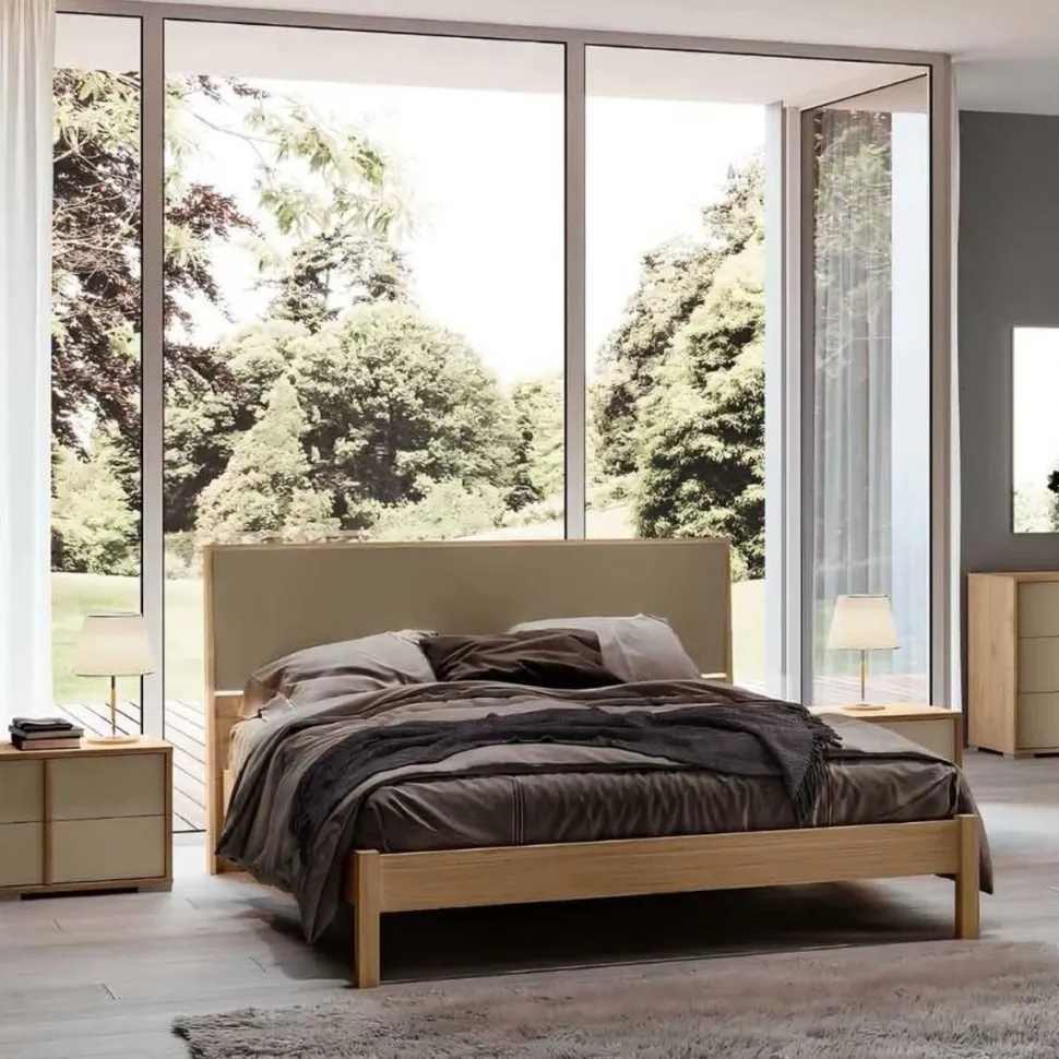 Letto matrimoniale con testiera bicolore Porter disponibile in 2 misure e vari colori