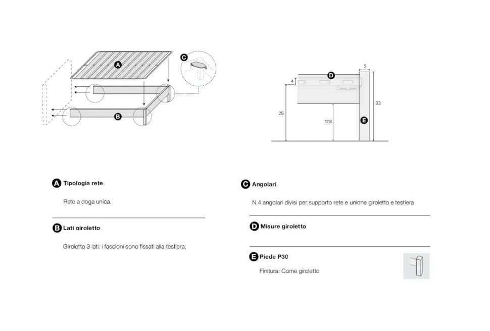 Letto matrimoniale con testiera snodata Mizar disponibile in vari colori
