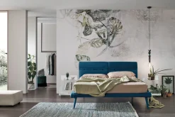 Letto matrimoniale Corfù linea Dreamer in finitura Blu