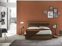 Letto matrimoniale Corfù Plus linea Dreamer in finitura Tortora