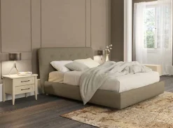 Letto matrimoniale imbottito Kilt linea Ginevra disponibile in vari colori