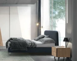 Letto matrimoniale imbottito in tessuto modello Miki linea Lotto