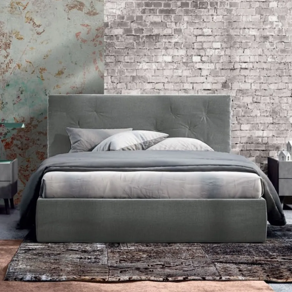Letto matrimoniale imbottito in tessuto modello Sirio linea Lotto
