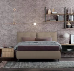 Letto matrimoniale imbottito in tessuto modello Flora linea Lotto