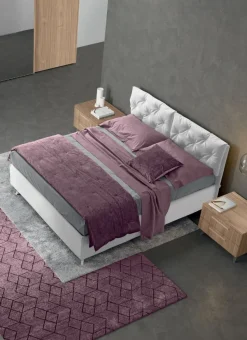 Letto matrimoniale imbottito in tessuto modello Rubino linea Lotto