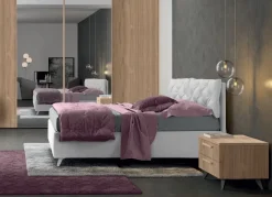 Letto matrimoniale imbottito in tessuto modello Rubino linea Lotto