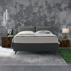 Letto matrimoniale imbottito in tessuto modello Meta linea Lotto