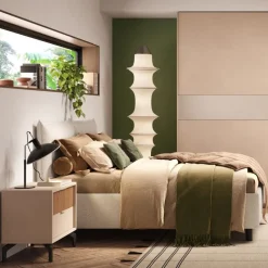Letto matrimoniale imbottito in tessuto moderno Collezione Cheriè 8 Varianti Colore