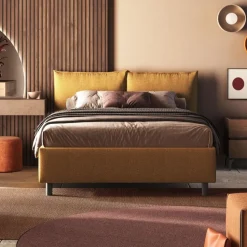 Letto matrimoniale imbottito in tessuto moderno Collezione Cheriè 8 Varianti Colore