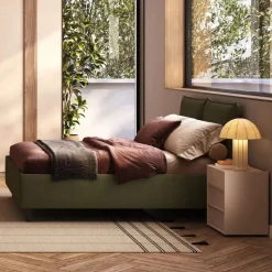 Letto matrimoniale imbottito in tessuto moderno Collezione Cheriè 8 Varianti Colore
