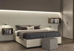 Letto matrimoniale imbottito in tessuto modello Conte linea Lotto