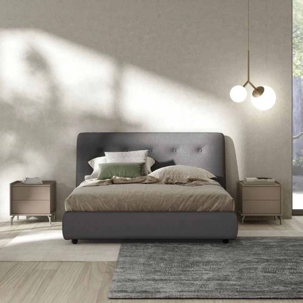 Letto matrimoniale imbottito Neo linea Lotto disponibile in vari colori e tessuti