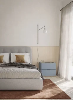 Letto matrimoniale imbottito Neo linea Lotto disponibile in vari colori e tessuti