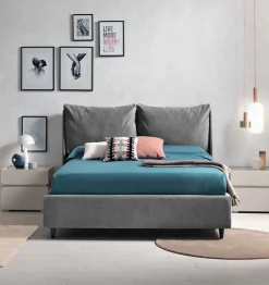 Letto matrimoniale imbottito Ian linea Domino disponibile in 3 colori