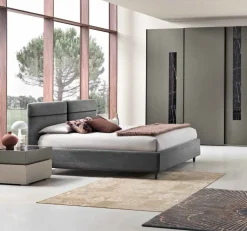 Letto matrimoniale imbottito Milko linea Domino disponibile in 3 colori