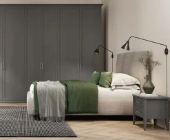 Letto matrimoniale imbottito in tessuto Willy linea Ginevra disponibile in vari colori