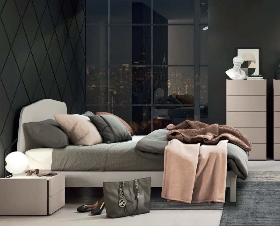Letto matrimoniale in legno modello Lion linea Lotto