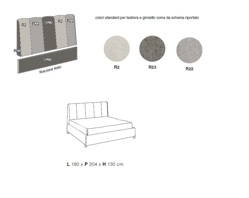 Letto matrimoniale Martin linea Domino