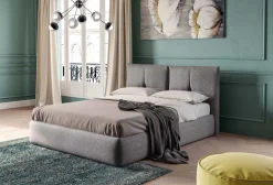 Letto Matrimoniale Moderno Main - Linea New Season (Tessuti e Contenitore Personalizzabili)